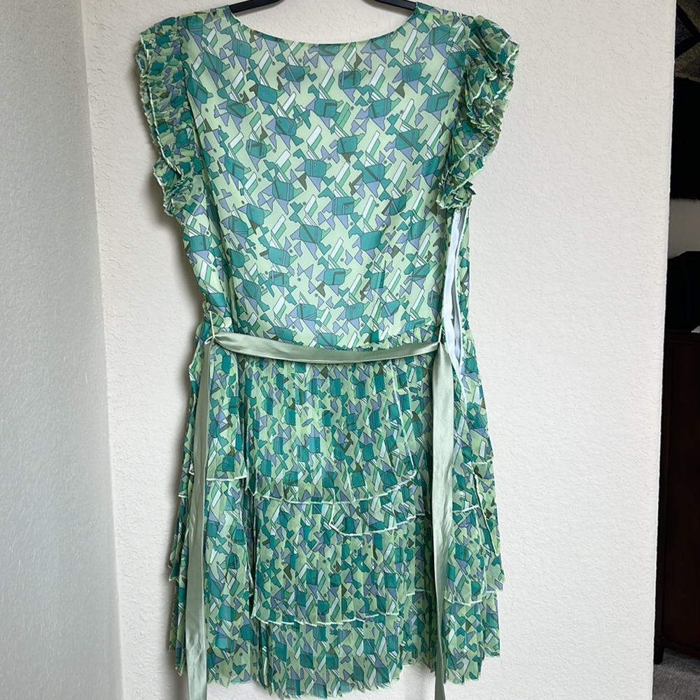 Mini Green Ruffle Dress - Picture 9 of 9